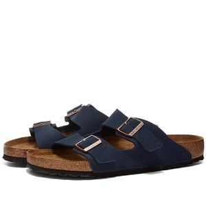 Birkenstock women’s Arizona navy blue suede sandals size 39 8 USA
